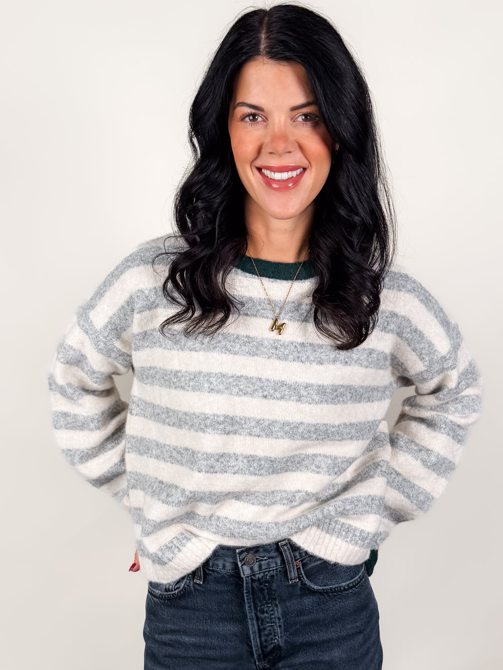 No Time To Waste  Striped Sweater