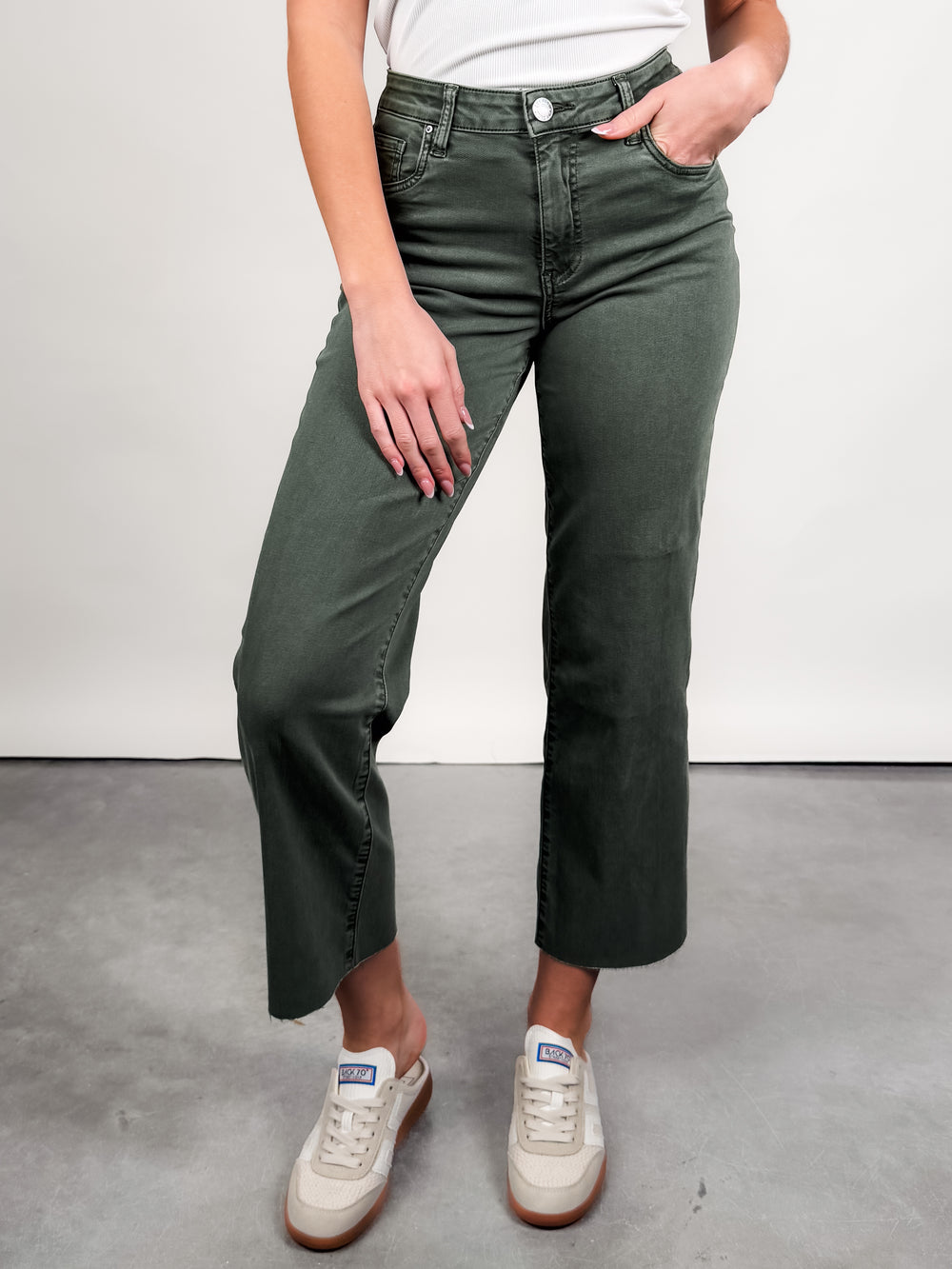 Charlotte High Rise Wide Leg Raw Hem