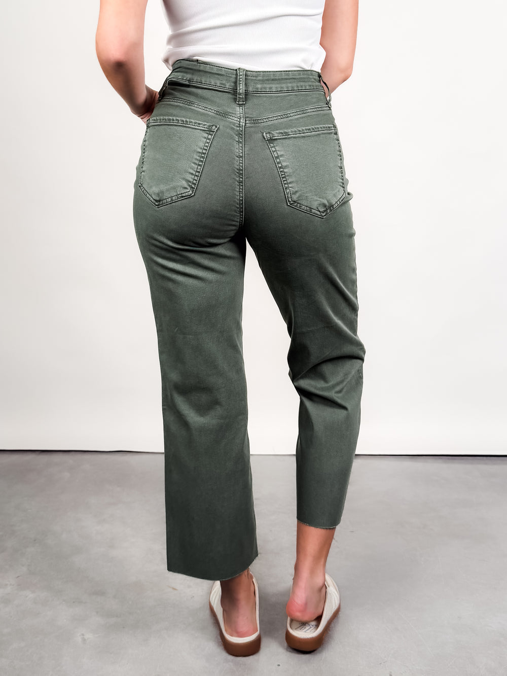 Charlotte High Rise Wide Leg Raw Hem