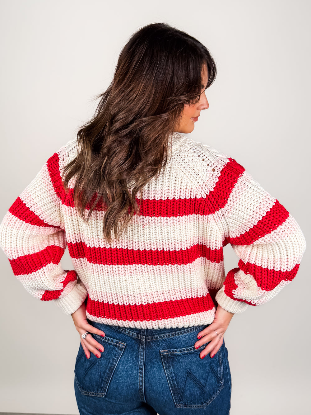 Myla Striped Cable Knit Sweater
