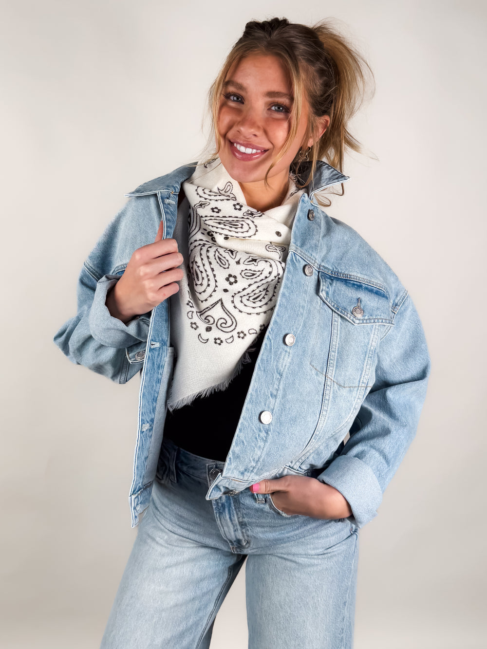 Large Bandana Pattern Scarf