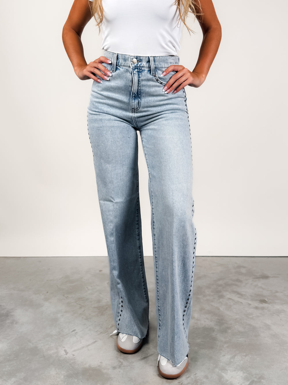 Far Out High Rise Wide Leg  in Let's Dance