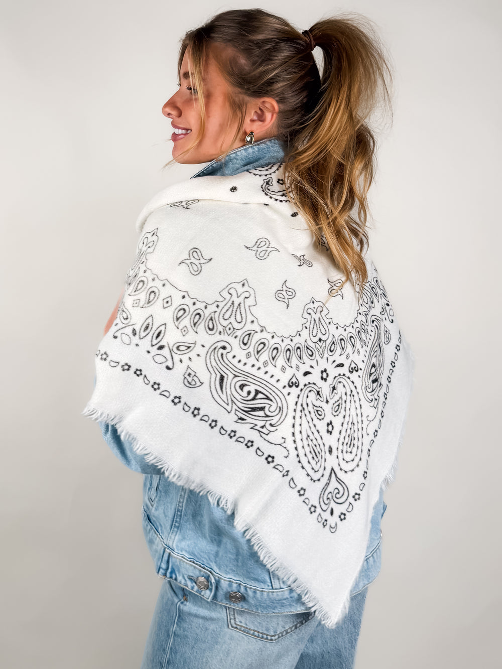 Large Bandana Pattern Scarf