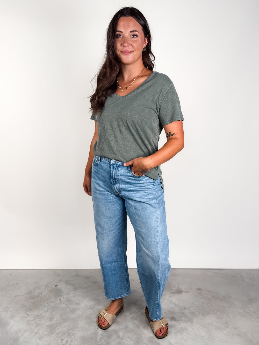 Lively Relaxed V Neck Tee