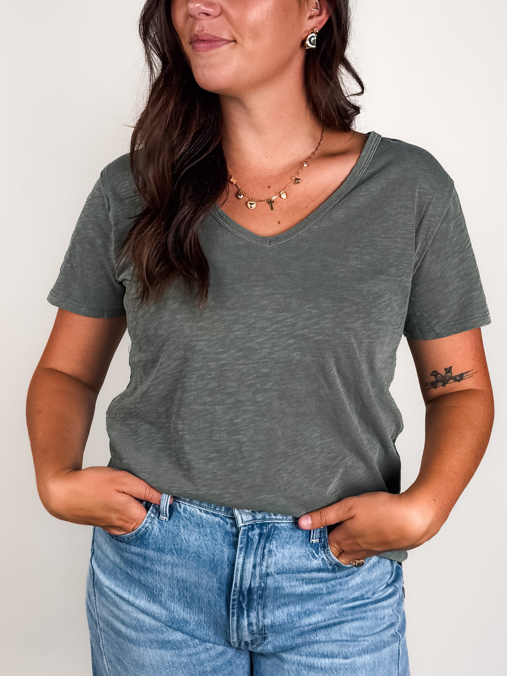 Lively Relaxed V Neck Tee