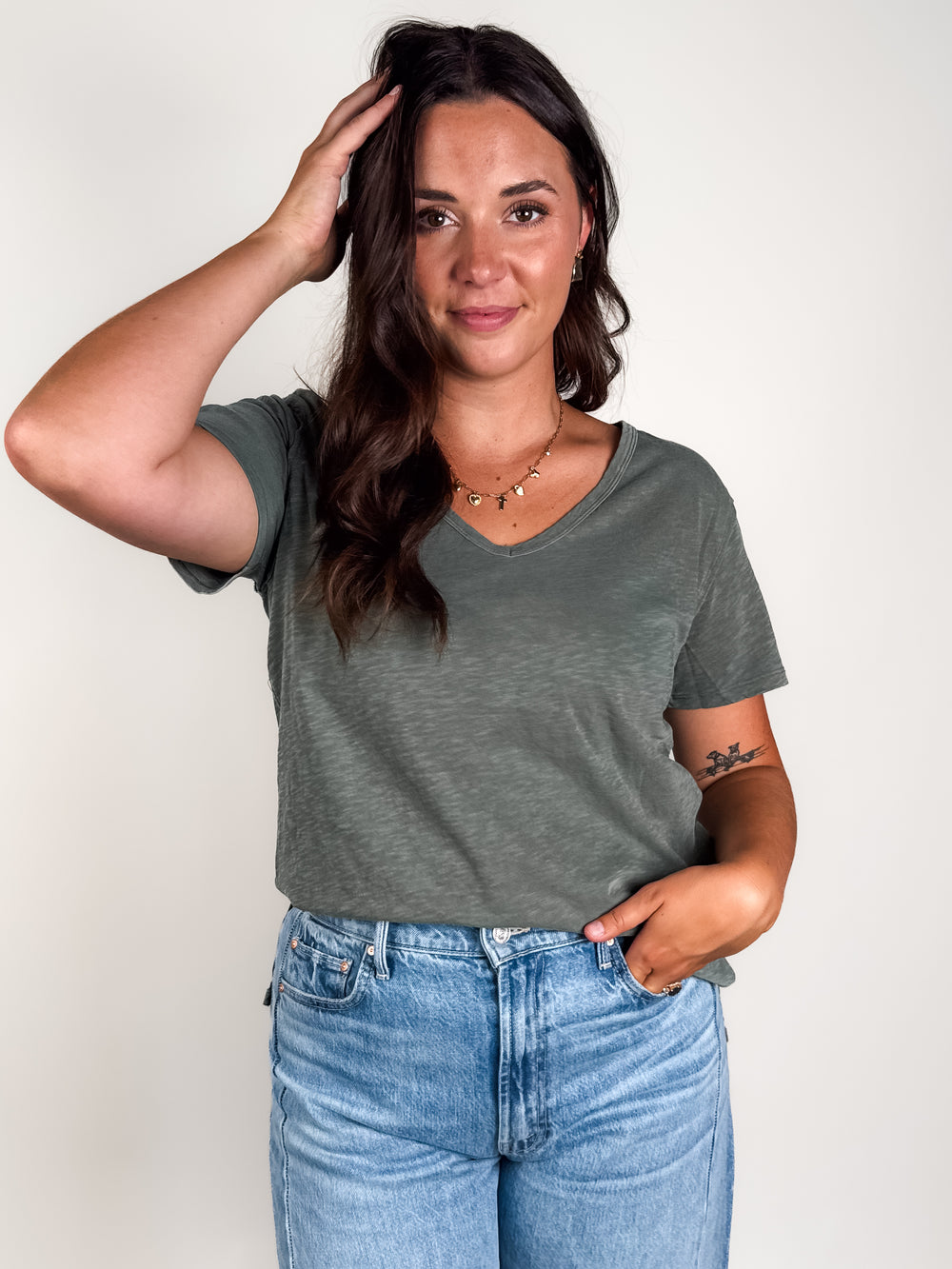 Lively Relaxed V Neck Tee