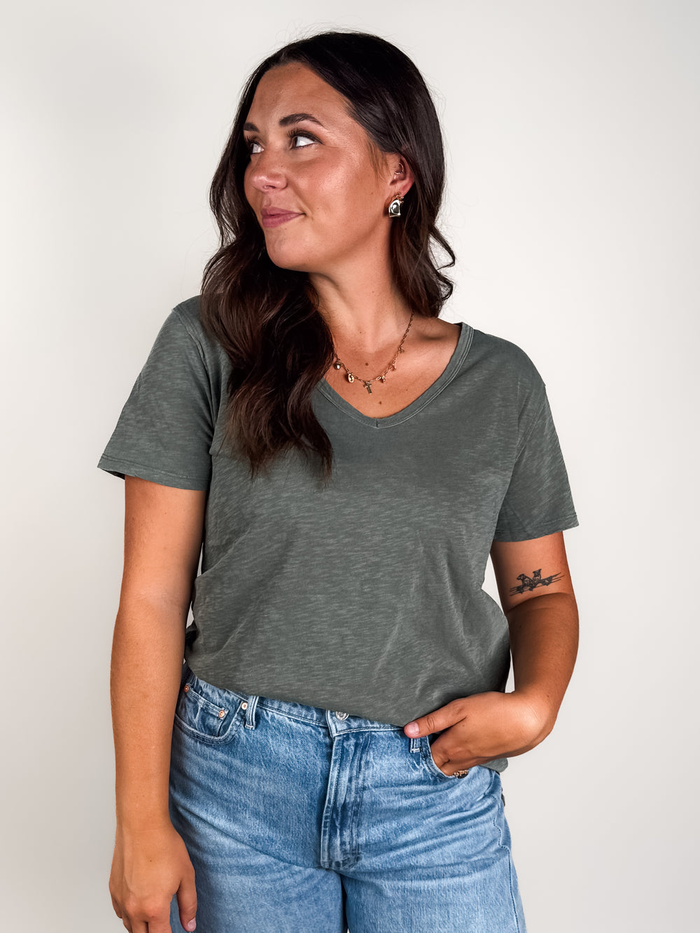 Lively Relaxed V Neck Tee