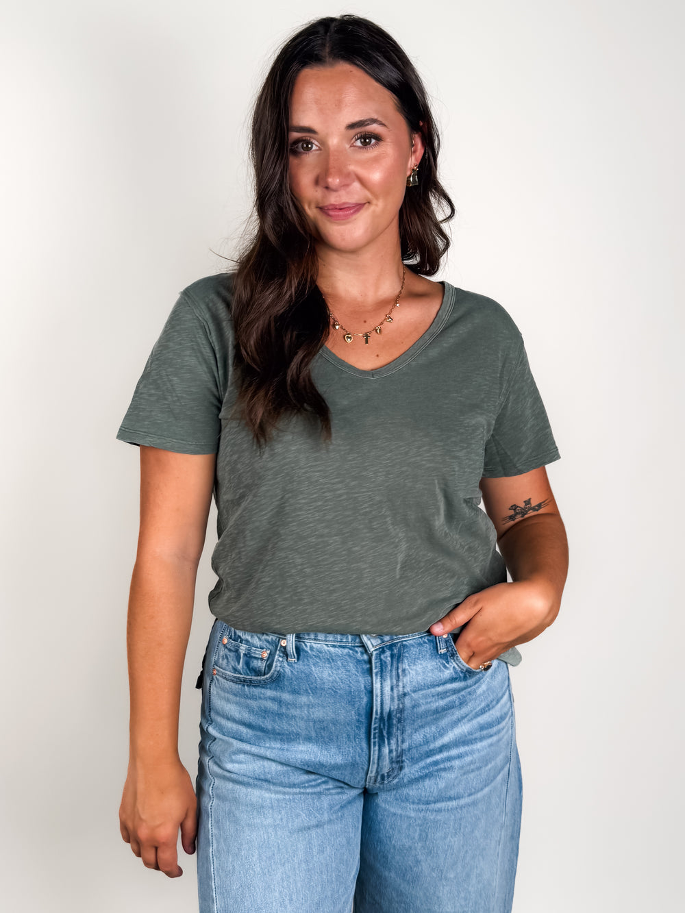 Lively Relaxed V Neck Tee