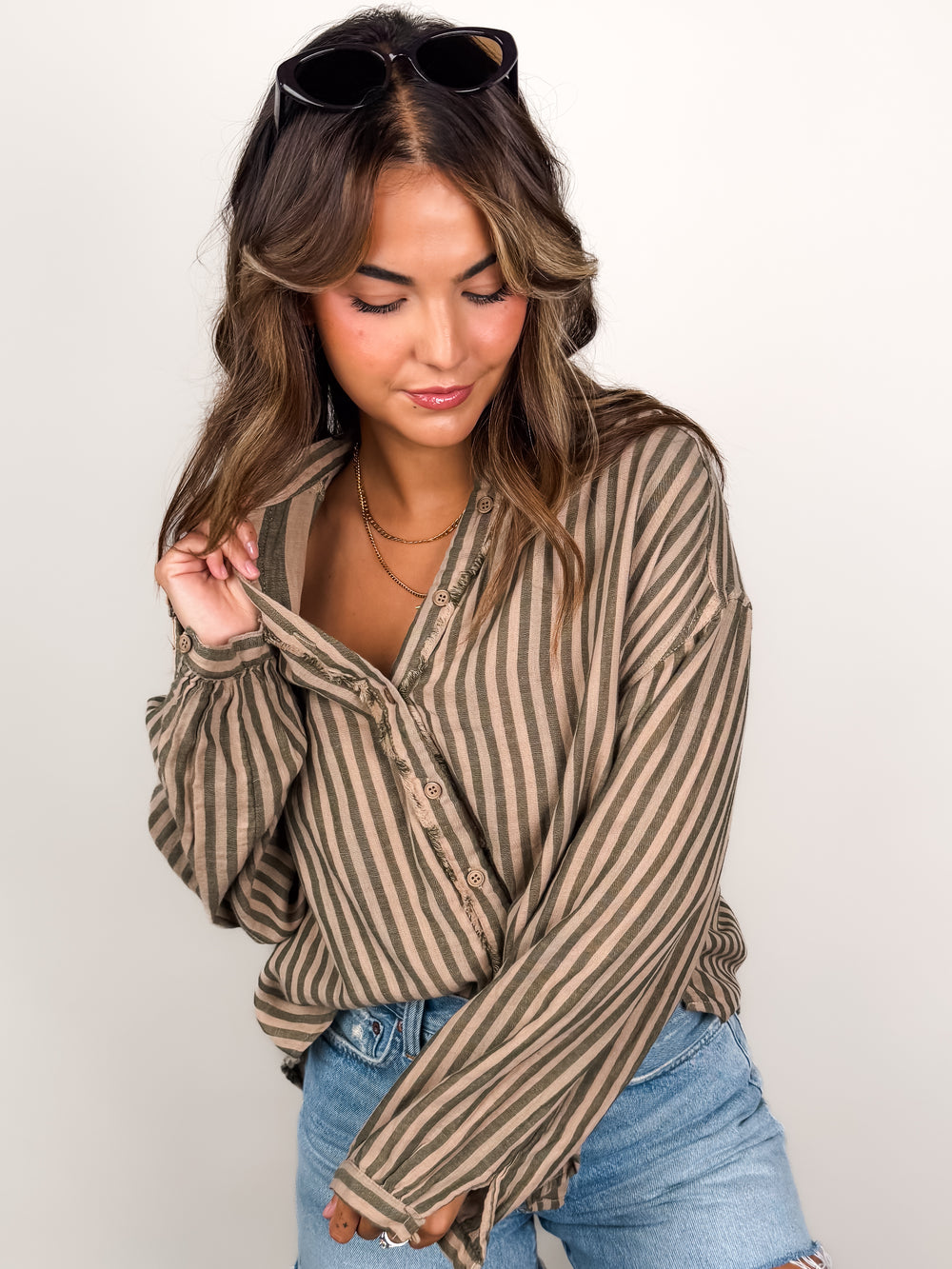 Accustomed To Her Style Striped Shirt