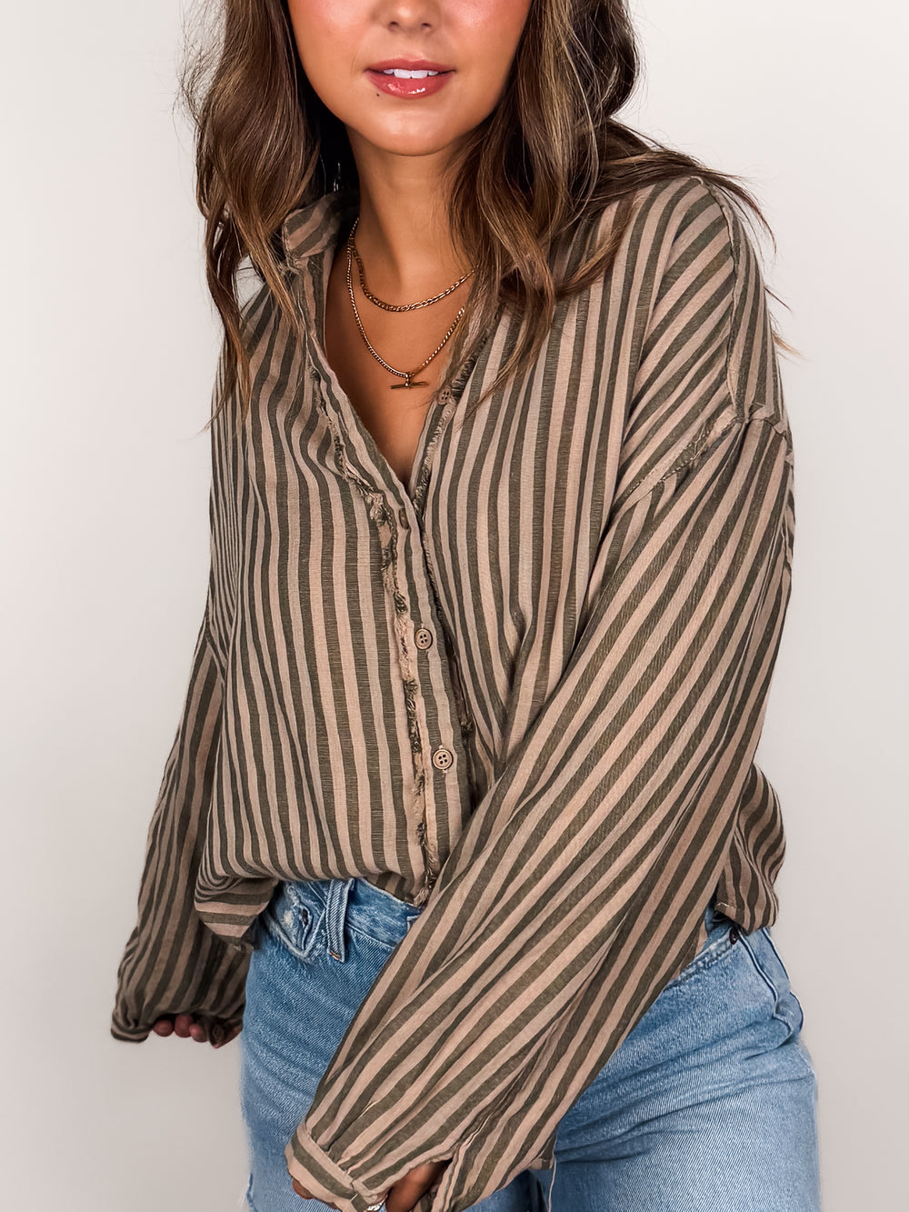 Accustomed To Her Style Striped Shirt