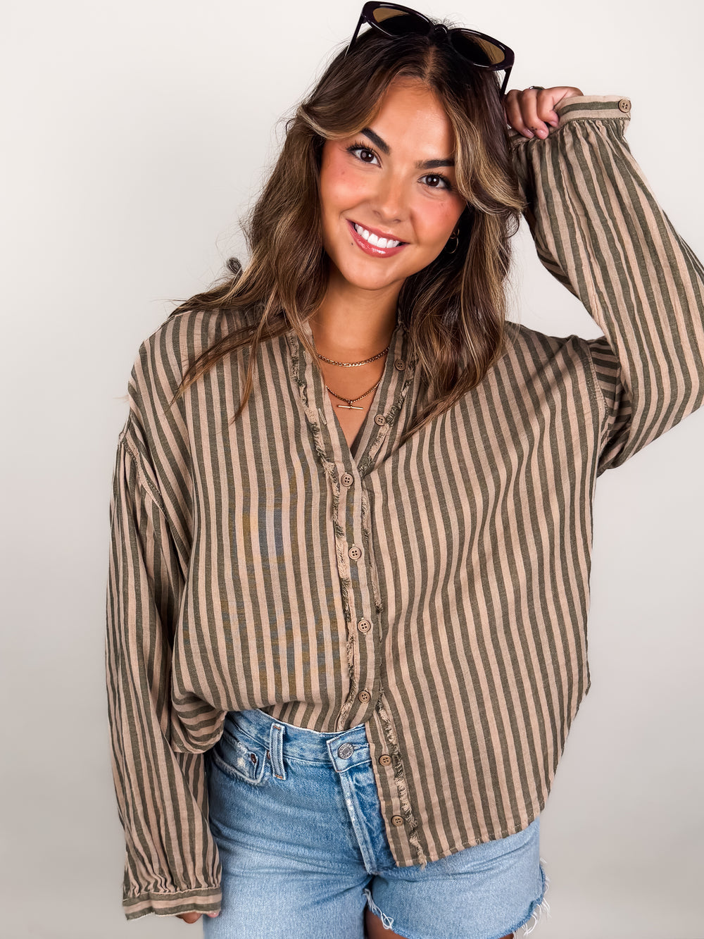 Accustomed To Her Style Striped Shirt