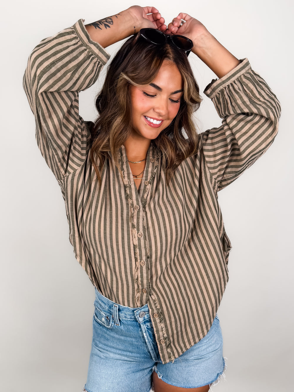 Accustomed To Her Style Striped Shirt