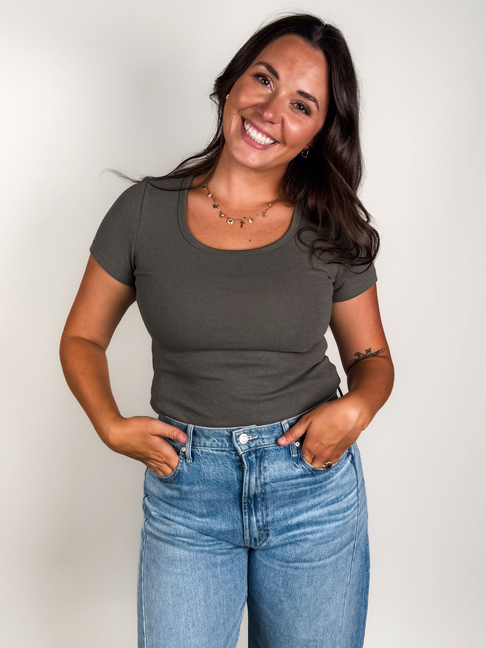 Over And Over Ribbed Scoop Tee