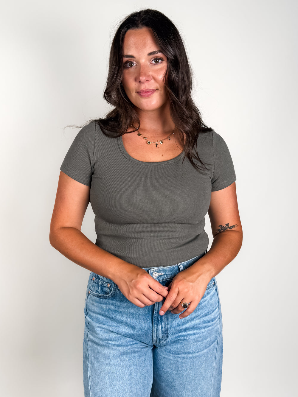 Over And Over Ribbed Scoop Tee