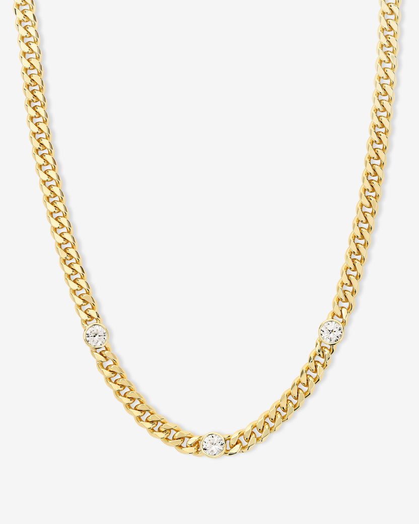 Julian Triple Diamon Cuban Chain Necklace