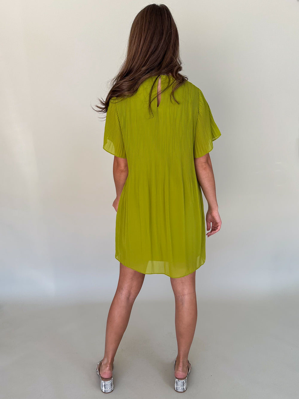 Jena Short Sleeve Pleated Dress