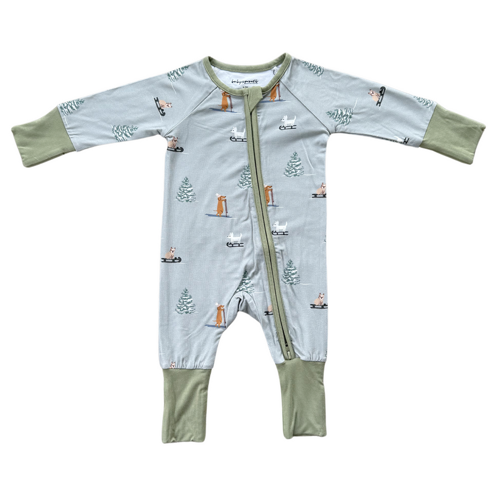 Sled Dogs Long Sleeve Zip Romper