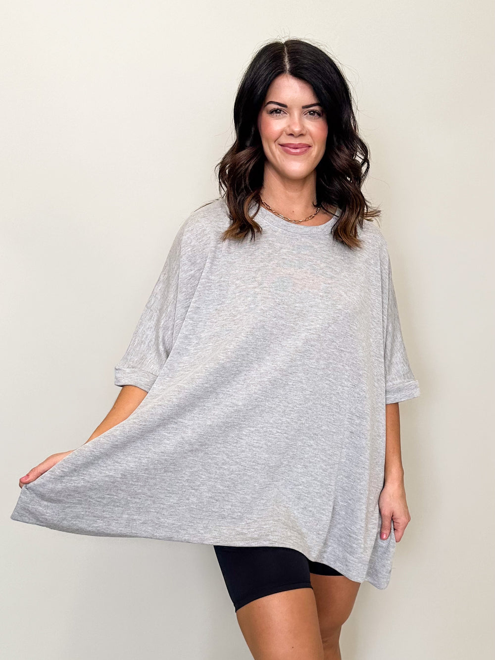 Ready For Floating Cape Sleeve Top