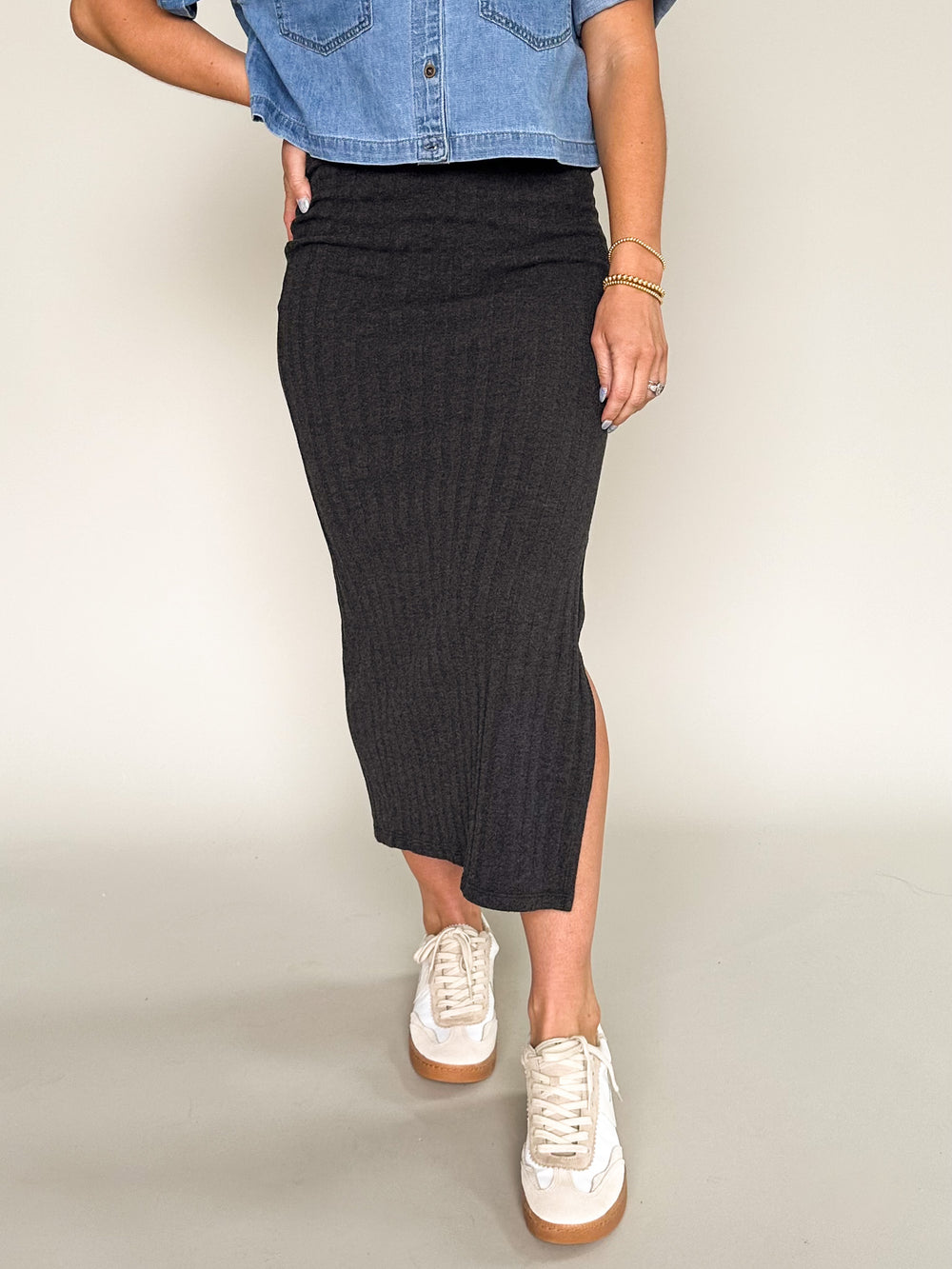 Tetsu Textured Rib Skirt