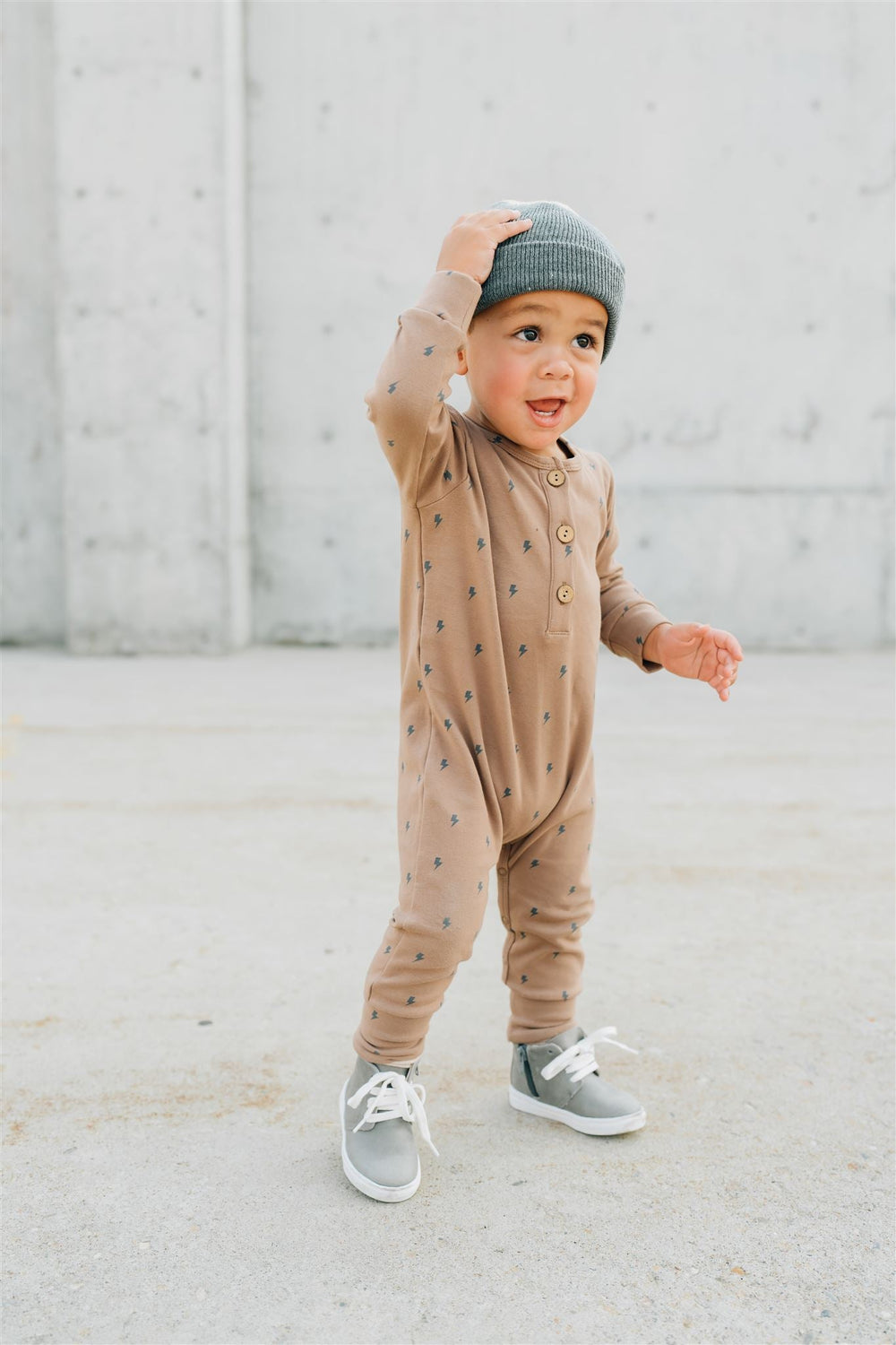 Lightening Bolt Button Romper