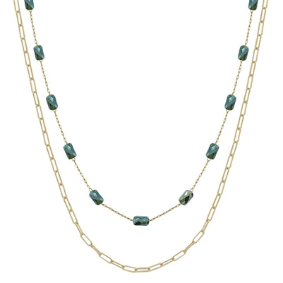 265 Beaded Double Layered Necklace
