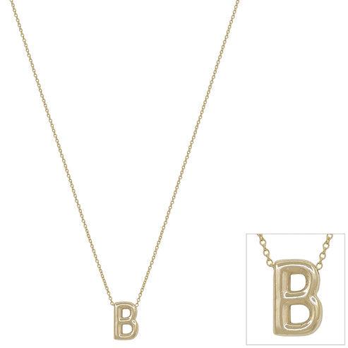 Bubble Textured Initial Necklace