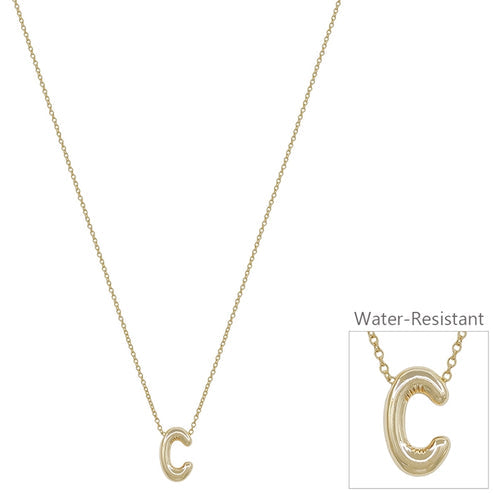 Bubble Textured Initial Necklace