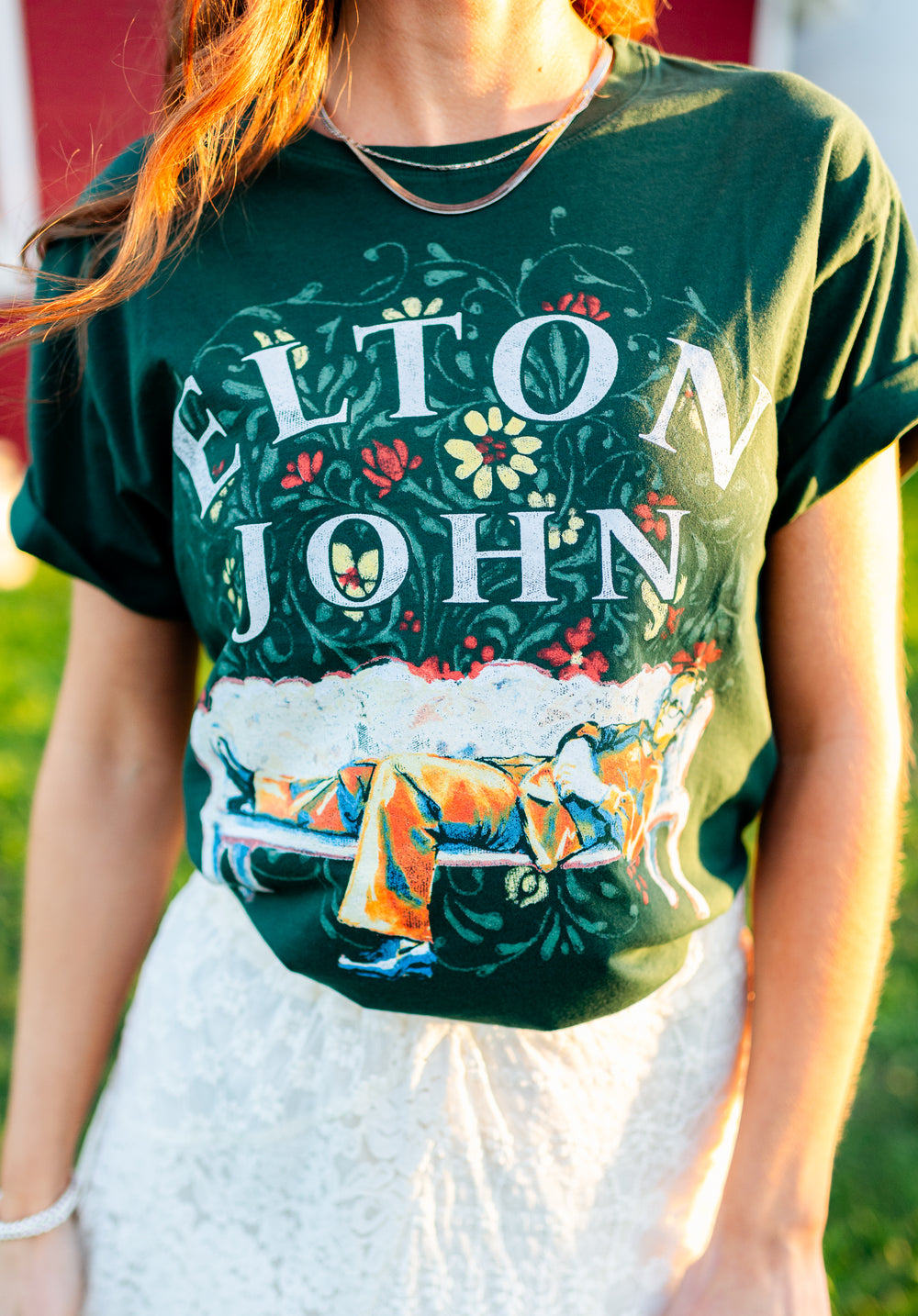 Elton John Floral Boyfriend Tee