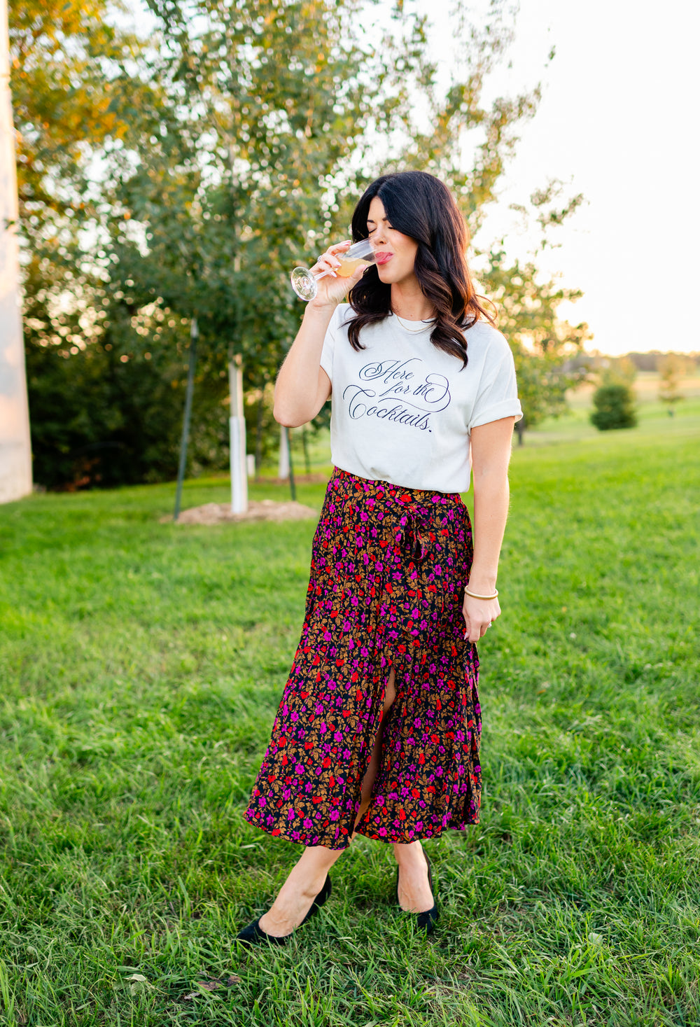 Check My List Midi Skirt