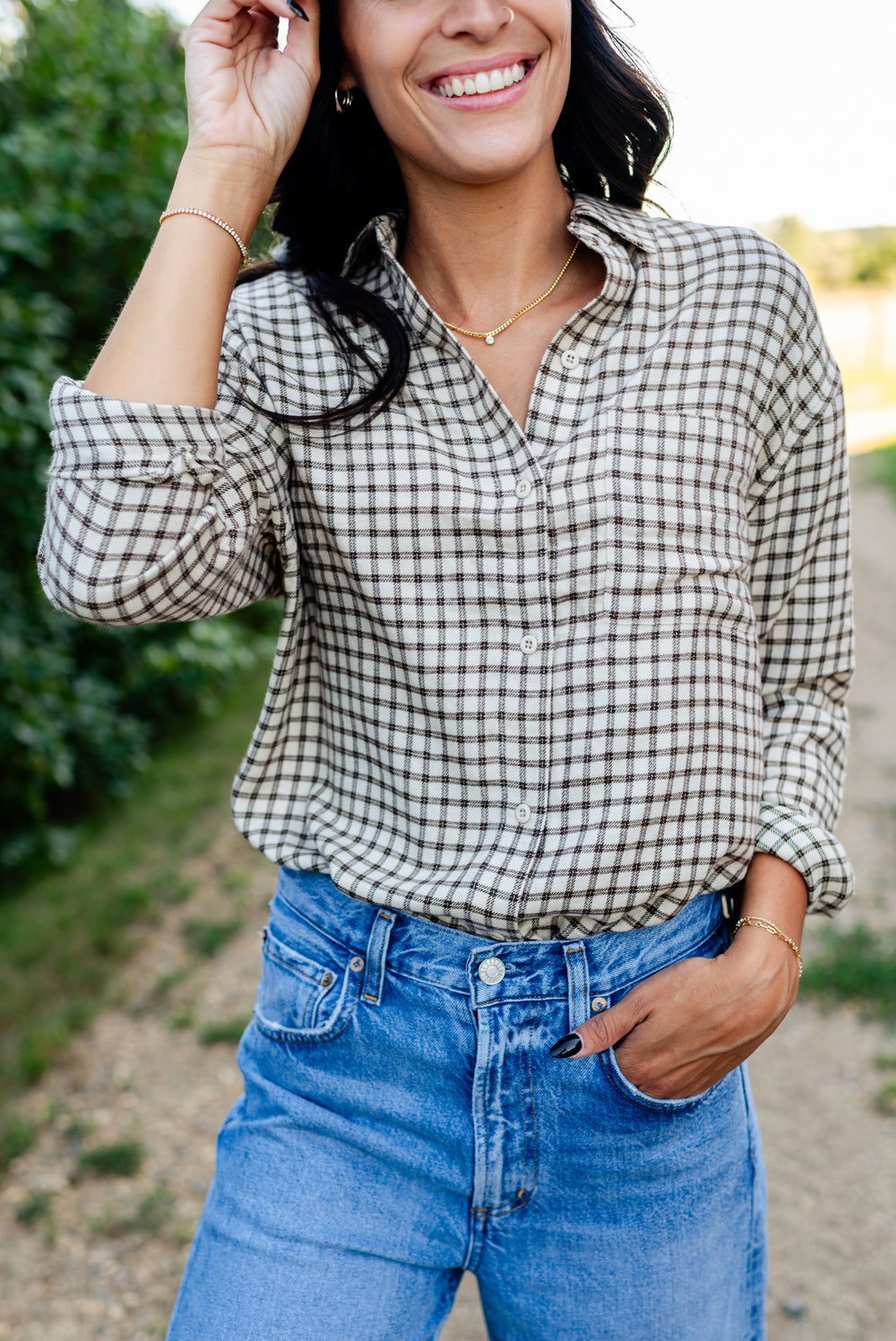 River Plaid Button Up