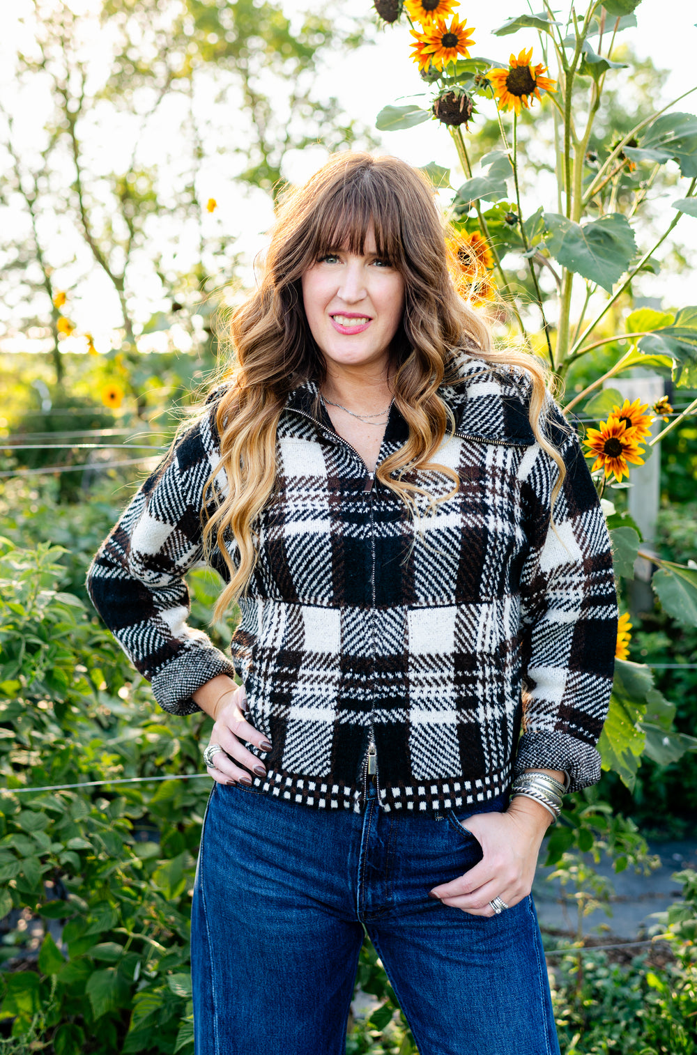 Rue Zip Up Sweater Knit Jacket