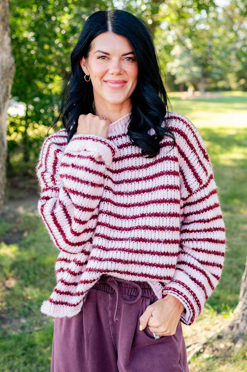 The Shadow To My Light Striped Sweater