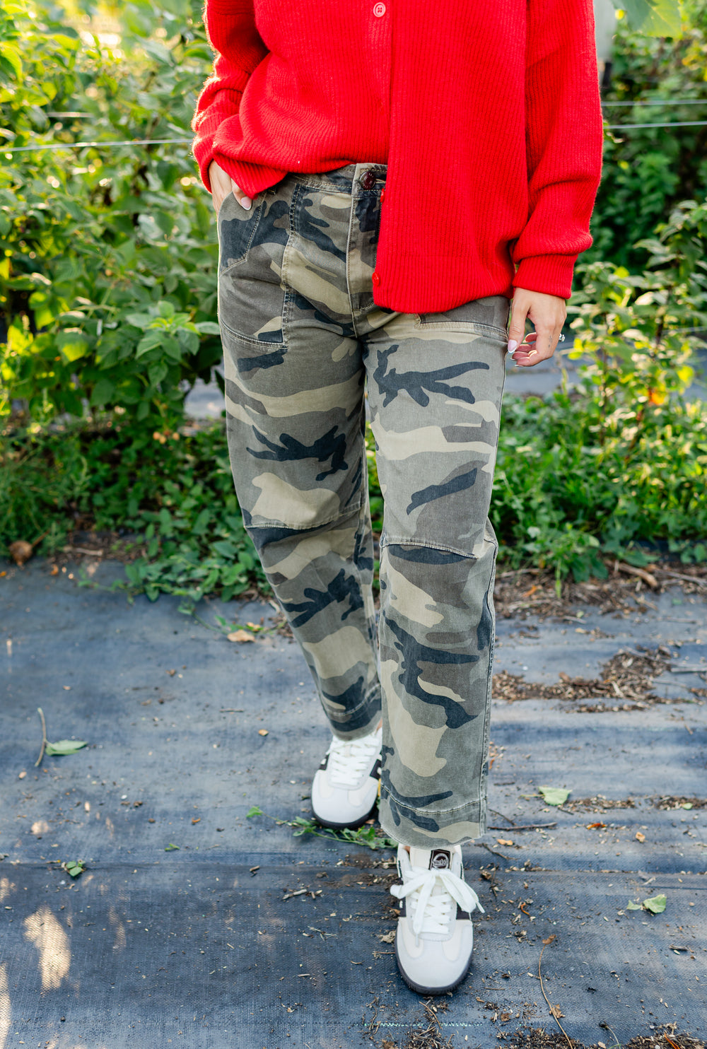 Ashton Wide Leg Barrel in Olive