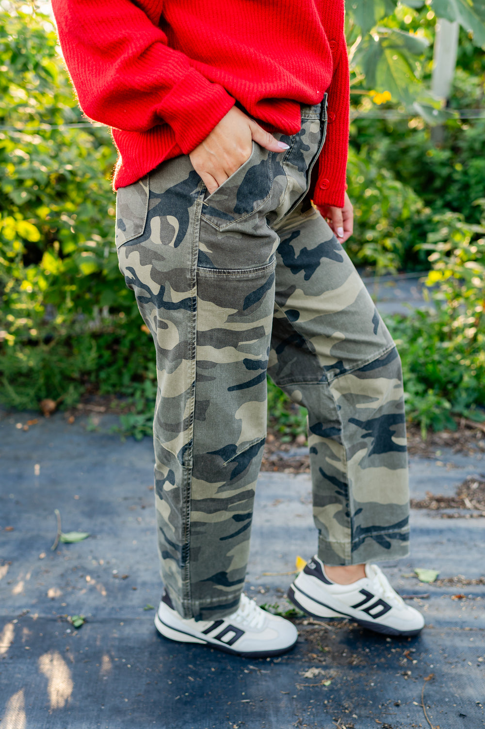 Ashton Wide Leg Barrel in Olive
