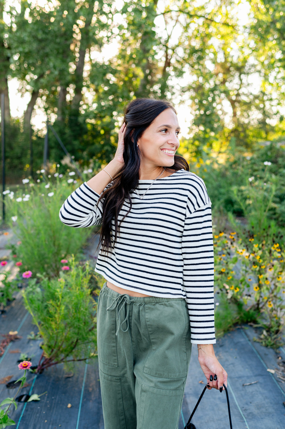 Jenna Striped Boatneck Long Sleeve
