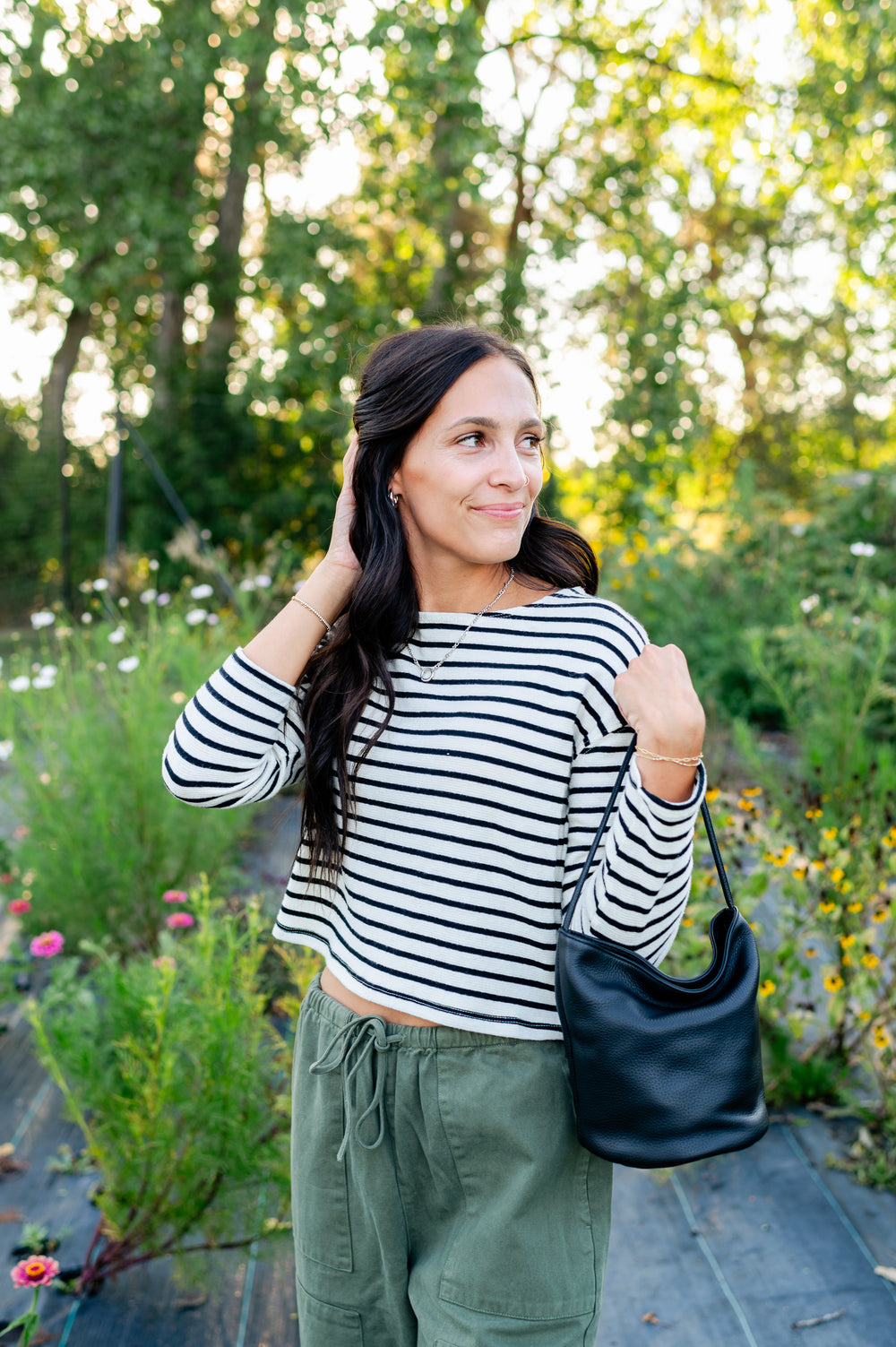 Jenna Striped Boatneck Long Sleeve