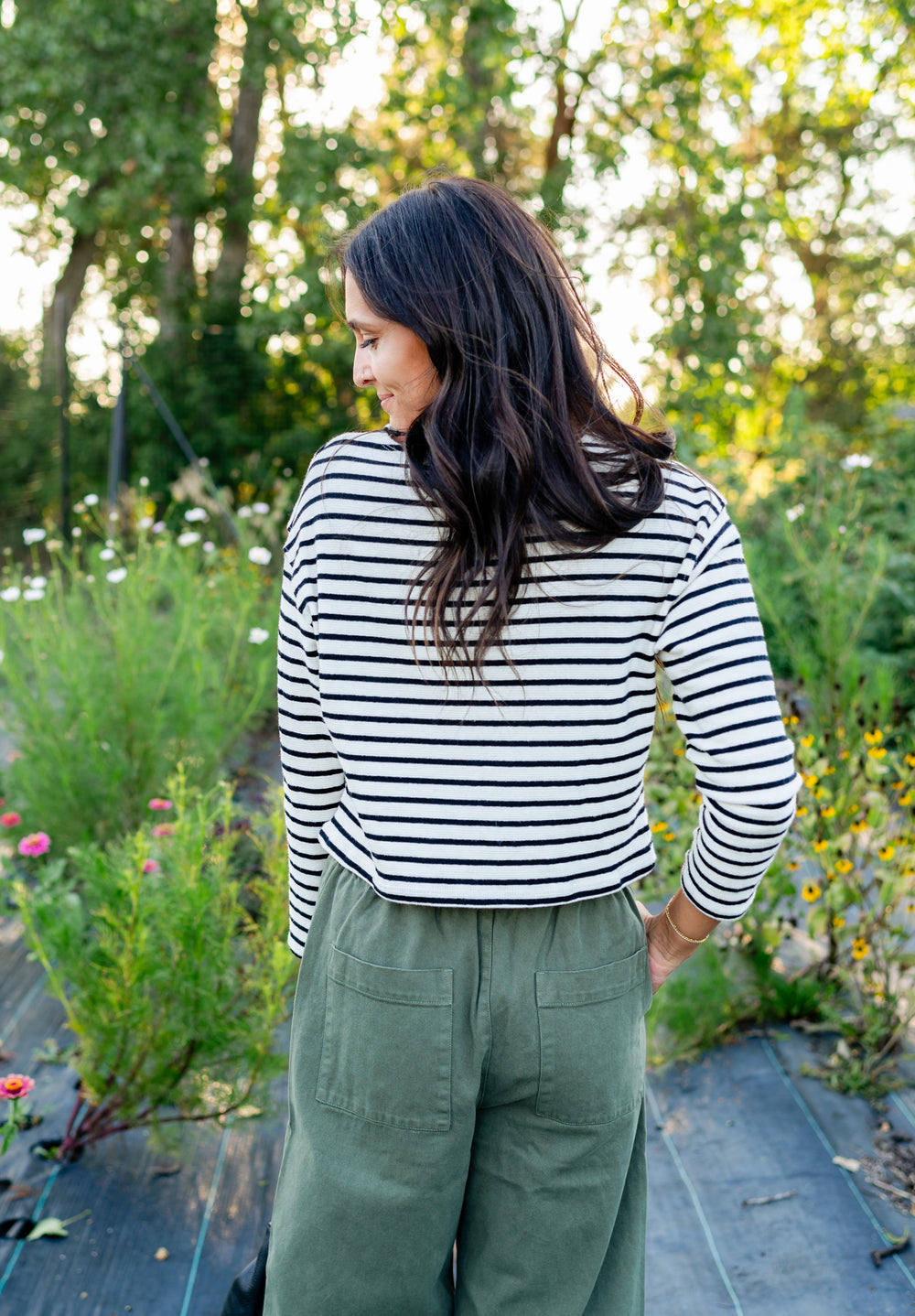 Jenna Striped Boatneck Long Sleeve