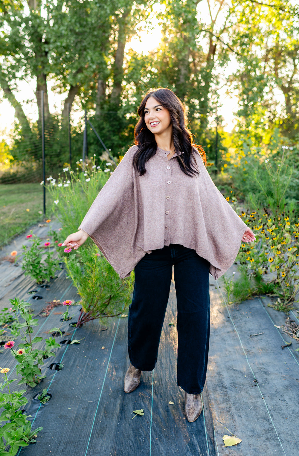 Costanza Button Front Poncho