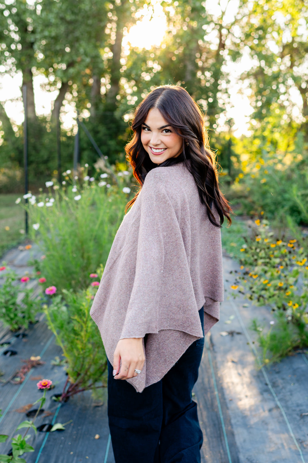 Costanza Button Front Poncho