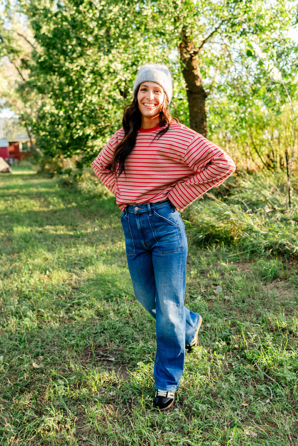 I Keep Asking Striped L/S Tee