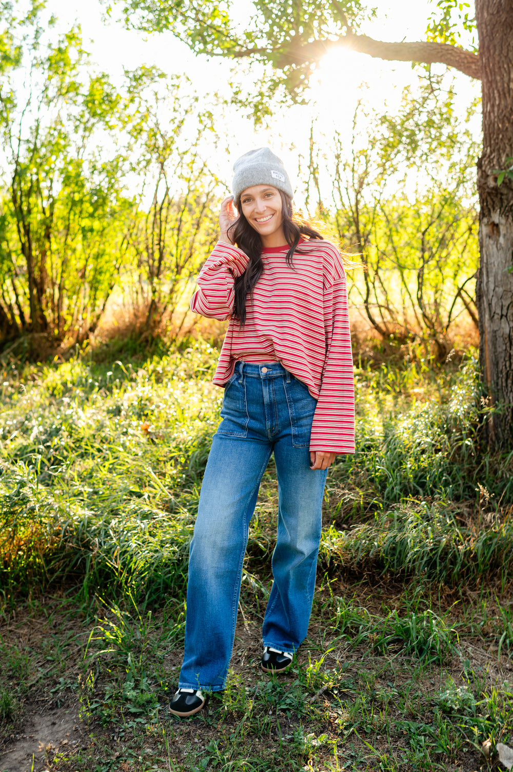 I Keep Asking Striped L/S Tee
