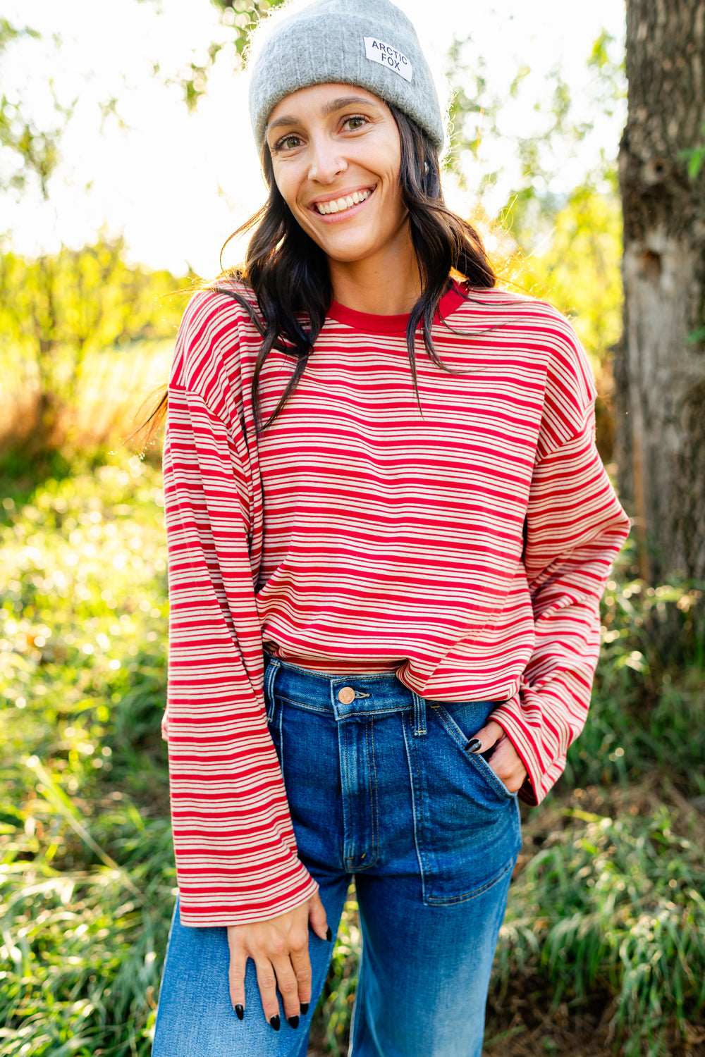 I Keep Asking Striped L/S Tee