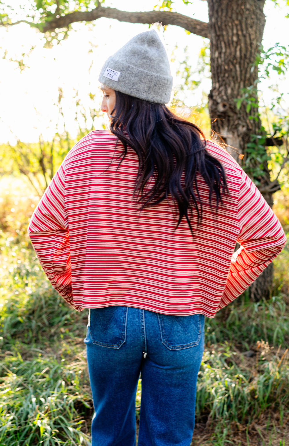 I Keep Asking Striped L/S Tee
