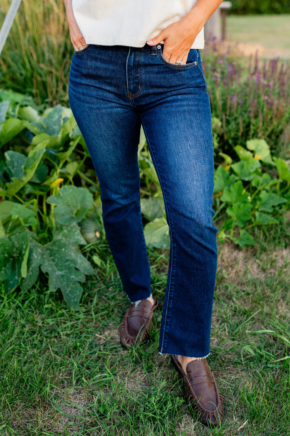 Shy Girl High Rise Crop Flare in Serene