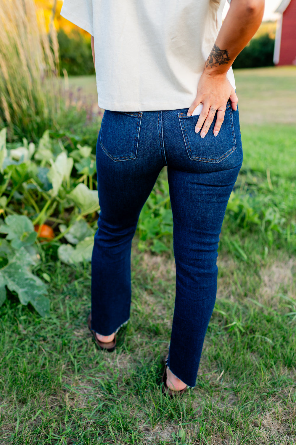 Shy Girl High Rise Crop Flare in Serene