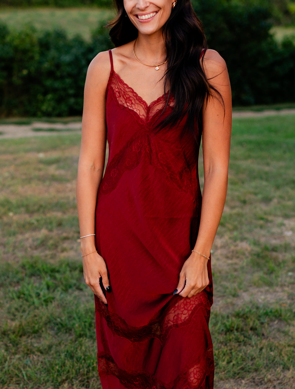Bruna Lace Inset Midi Dres