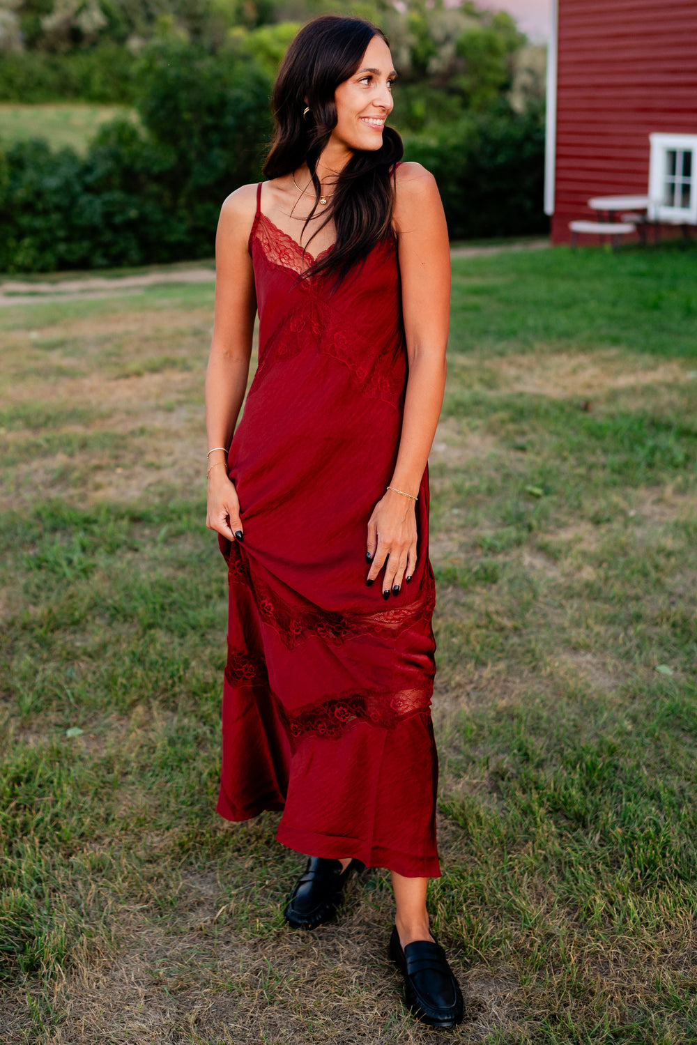 Bruna Lace Inset Midi Dres