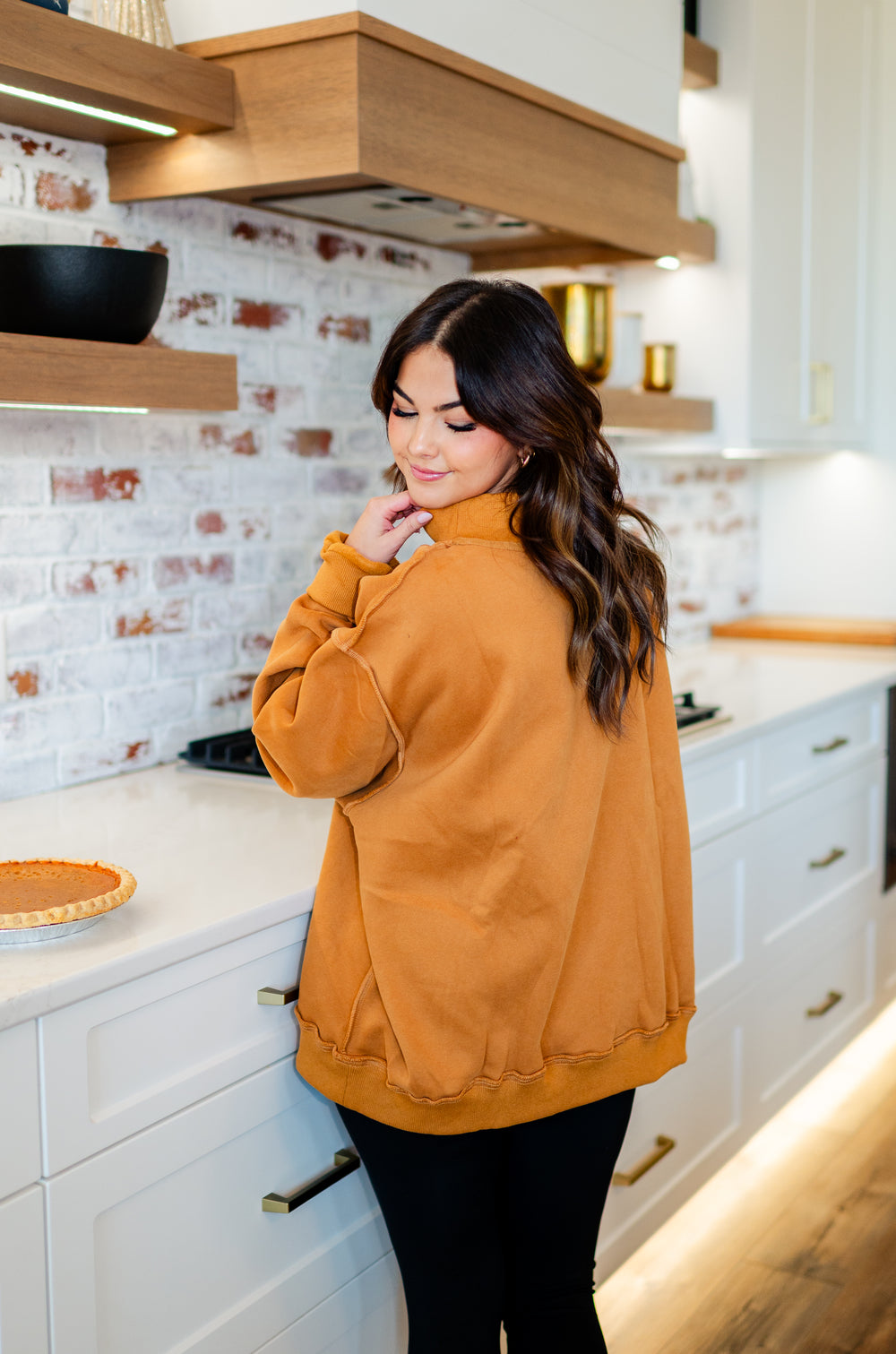 Solid Reversible Mock Neck Sweatshirt