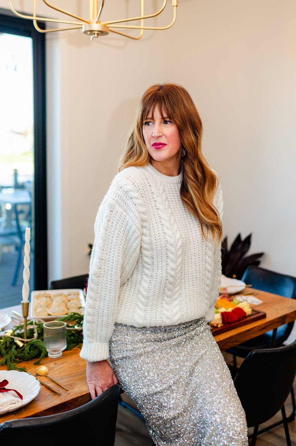 Helena Cable Knit Tunic Sweater