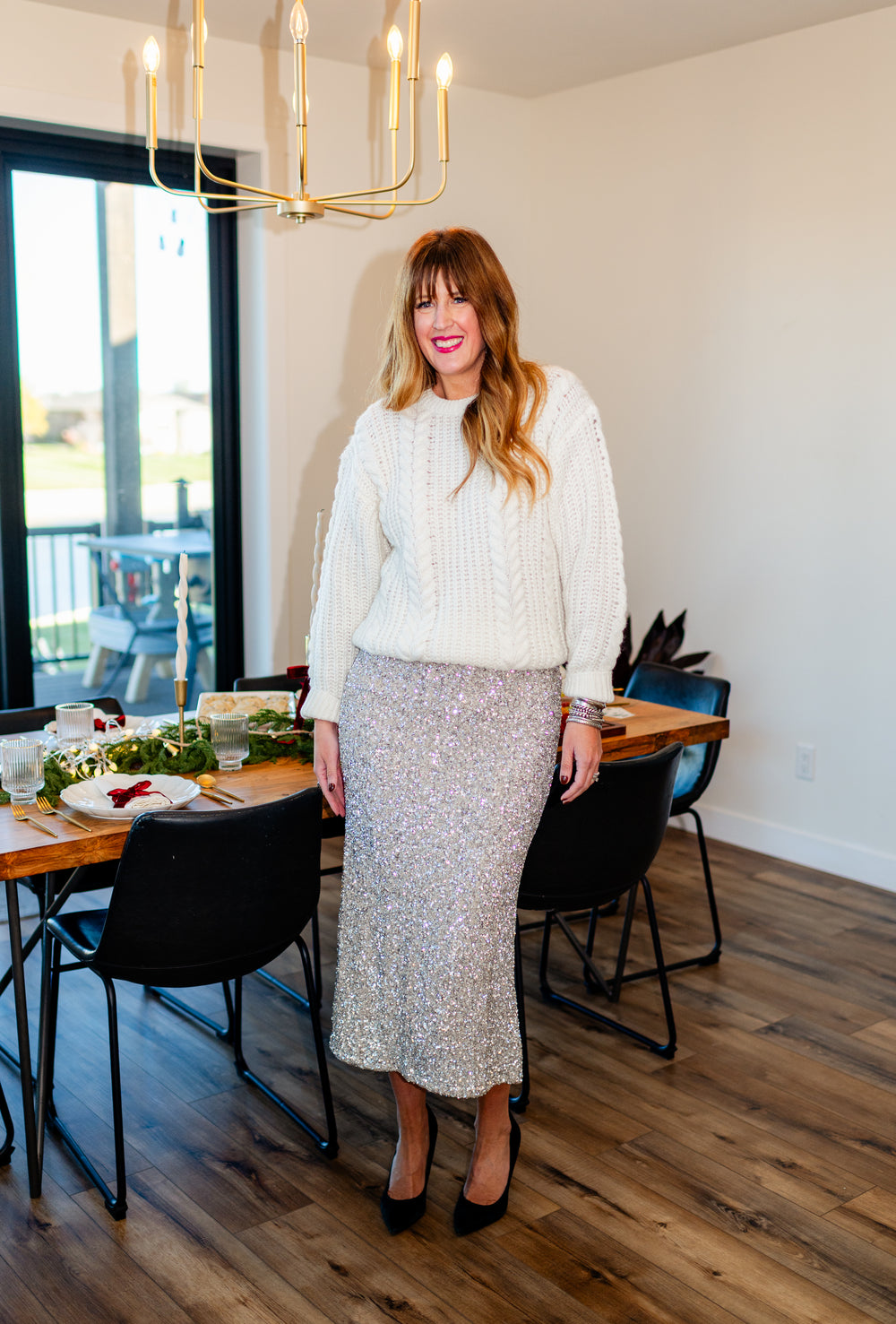 Helena Cable Knit Tunic Sweater